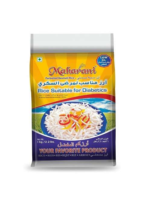 Maharani Diabetic Friendly Basmati Rice 1 Kg – Low Gi | Steam-Cooked | Naturally Aged Long Grain | Healthy Sugar-Free Rice