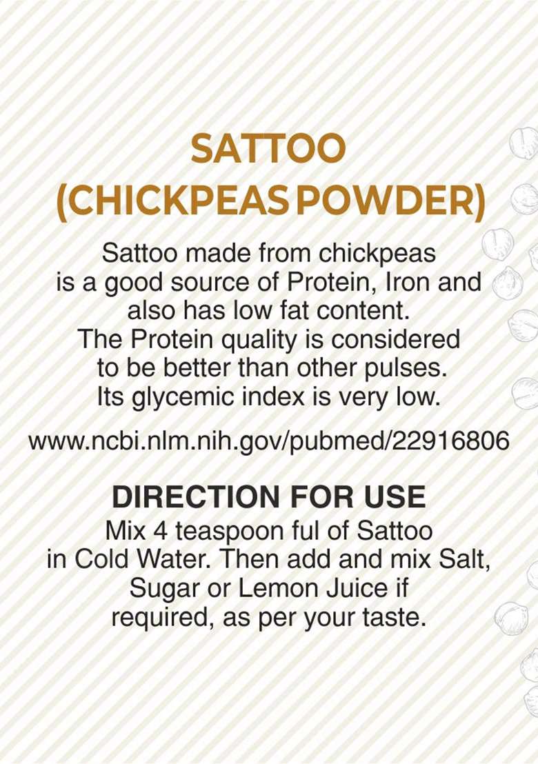 Jabsons Chana Sattoo Plain – 500G (Pack Of 6) | Natural & Gluten Free Chana Sattu | Sattoo Drink Powder I High Fiber - Indya