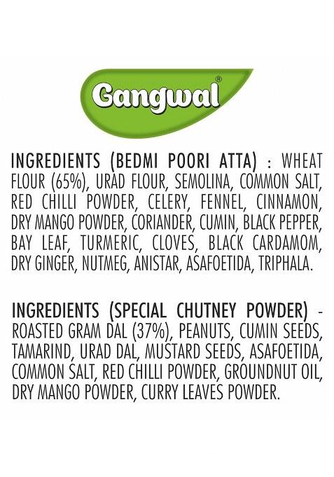 Gangwal Bedmi Poori Aata 400G + 20G Instant Chutney | Traditional North Indian Multigrain Flour | Quick & Crispy Bedmi Puri In Minutes | Travel-Friendly Meal Kit | No Preservatives