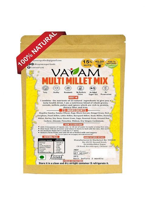 Vayam | Health Mix Powder | 100% Natural | No Preservatives | Gluten-Free | Nutritious Breakfast Drink | 400G