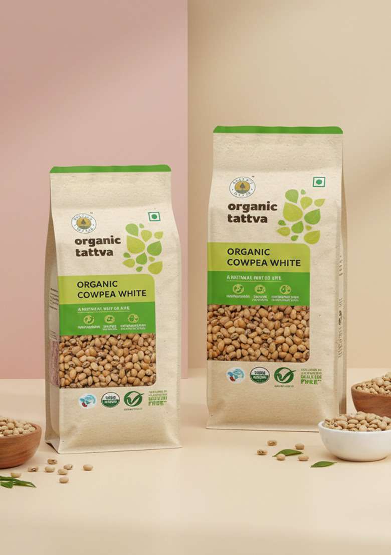 Organic Tattva Cowpea White 500 Grams | Lobia Chawli Rich In Protein Naturally Gluten Free Unpolished Dal Pesticide And Chemical Pack Of 2 - Indya