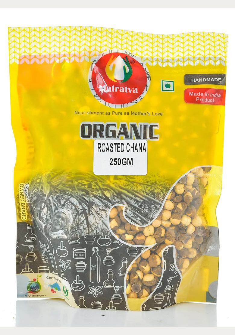 Matratva Roasted Chana 500 Gm (Pack Of 2) | Bengal Gram Whole | Channa | Desi Bhuna Yellow Chane | Fresh & Organic | With Skin & Low Carb | Diet Friendly | Chickpeas | Unsalted | Tasty & Healthy