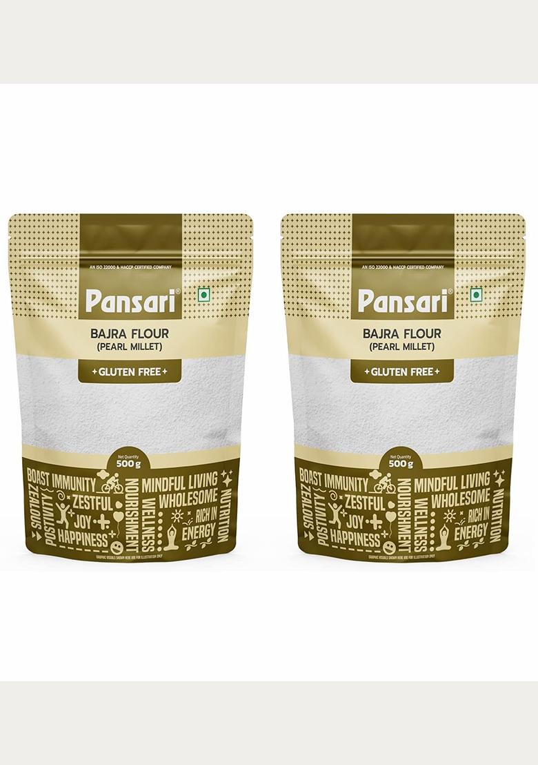 Pansari 100% Natural Bajra/Millet Atta 1-Kg – Gluten-Free, High In Protein, Vitamins, And Iron| Rich In Dietary Fiber, Good For Diabetics, Supports Heart Health
