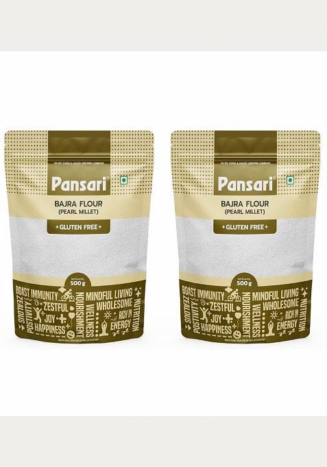 Pansari 100% Natural Bajra/Millet Atta 1-Kg – Gluten-Free, High In Protein, Vitamins, And Iron| Rich In Dietary Fiber, Good For Diabetics, Supports Heart Health