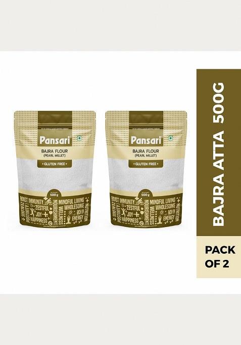 Pansari 100% Natural Bajra/Millet Atta 1-Kg – Gluten-Free, High In Protein, Vitamins, And Iron| Rich In Dietary Fiber, Good For Diabetics, Supports Heart Health