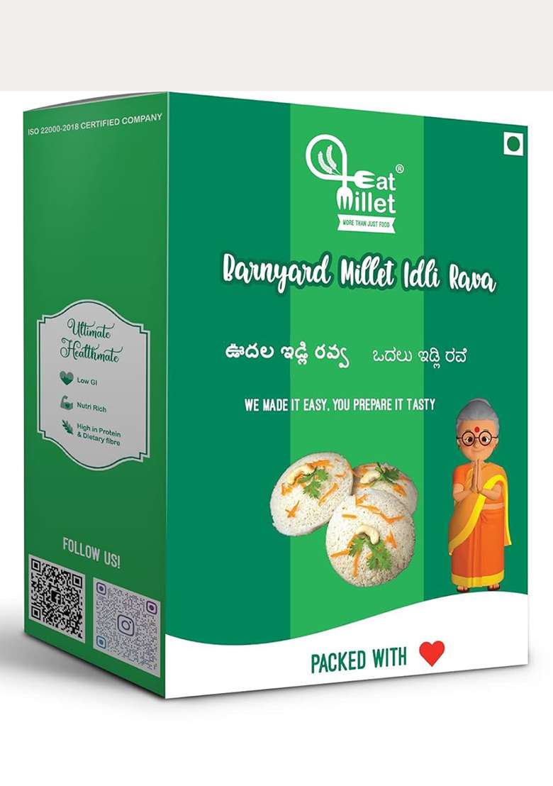 Eat Millet Barnyard Idli Rava 400Gms Pack Of 2 - Indya