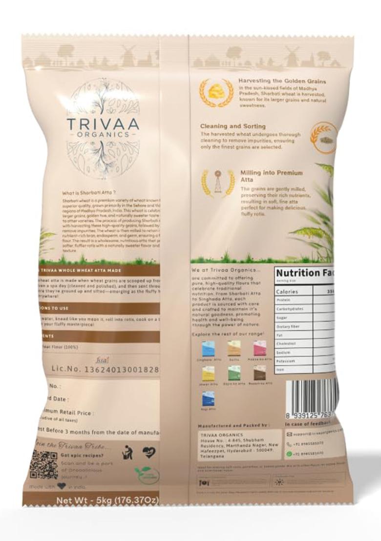 Trivaa Organics 100% Whole Wheat Atta