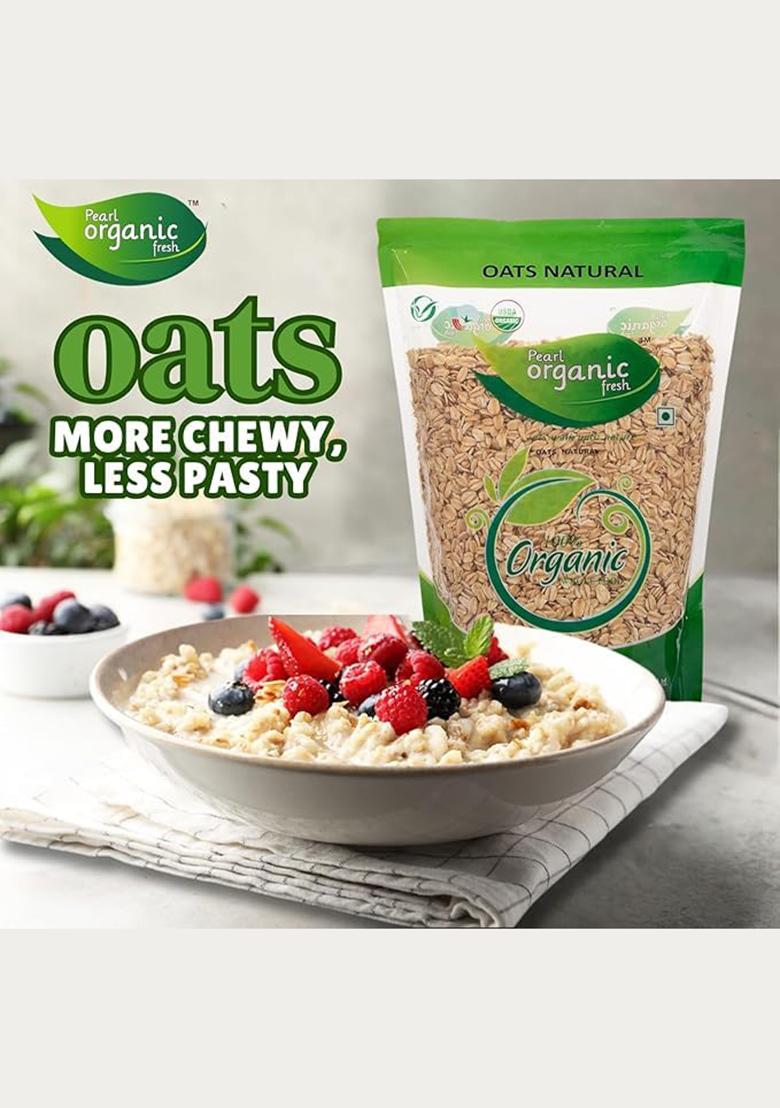 Pearl Organic Fresh Rolled Oats ( Pack Of 2 ) | Gluten-Free And Organic | Premium Golden Rolled Oats With No Added Sugar | Healthy Wholegrain Food For Weight Management, Energy & Heart Health | Ideal For Breakfast & Diet Plans ( 800*2, 1600 Gm)