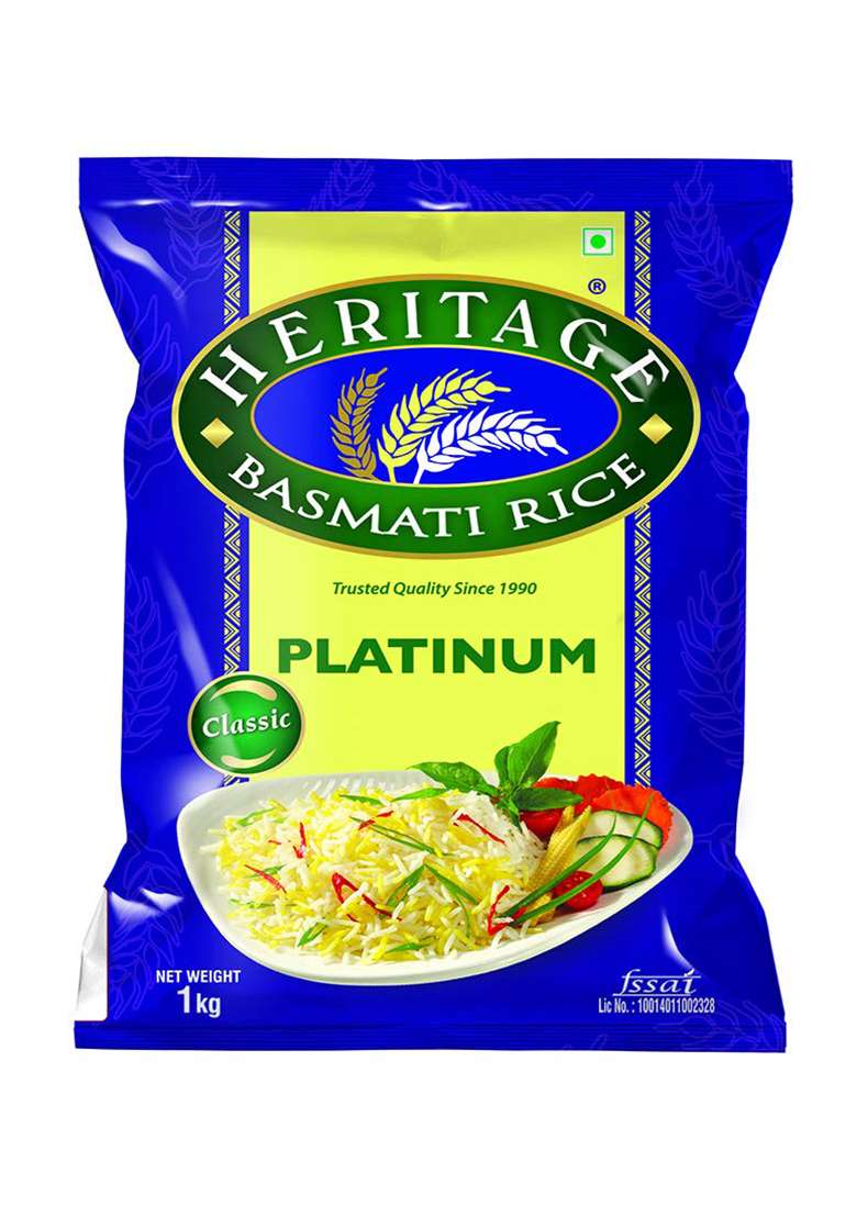 Dawat Heritage Platinum Basmati Rice,1Kg - Indya