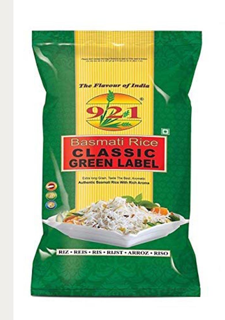 921 Classic Green Label Long Fine Grains Export Basmati Rice 5Kg