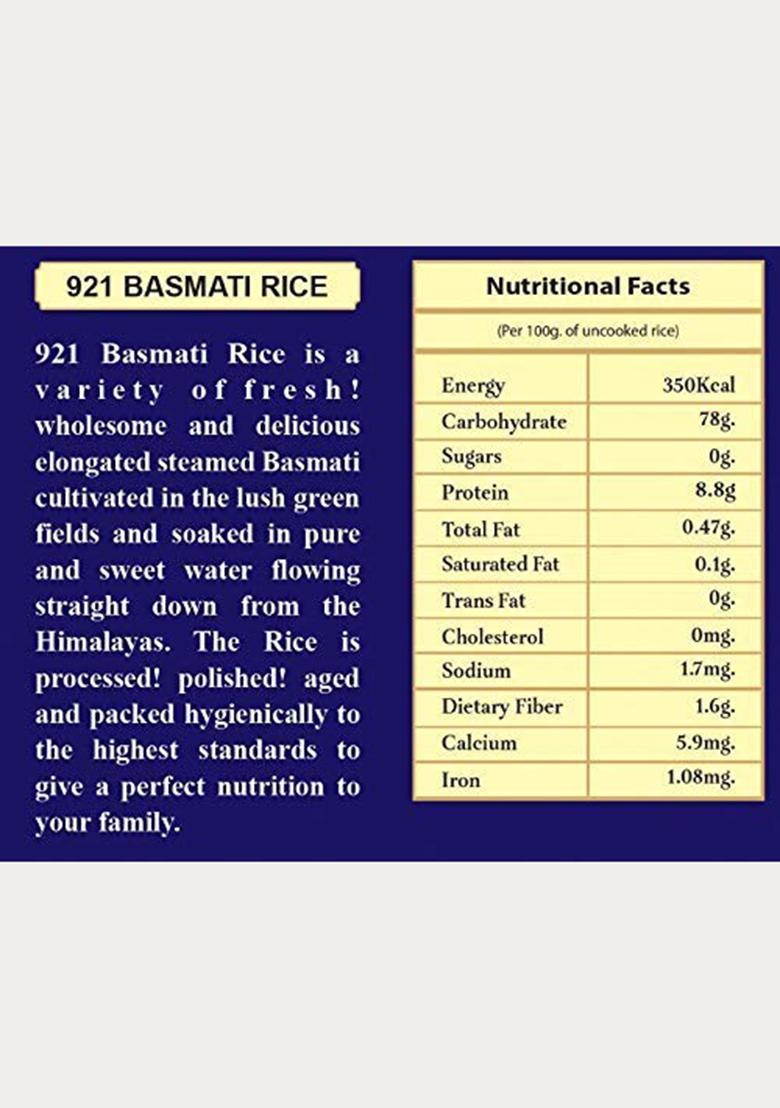 921 Classic Green Label Long Fine Grains Export Basmati Rice 5Kg