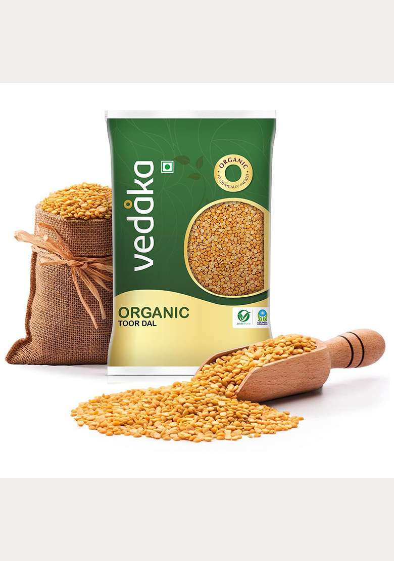 Vedaka Organic Toor Dal 500G | Arhar Dal | Naturally Rich Source Of Protein | Cholesterol Free & No Added Additives - Indya