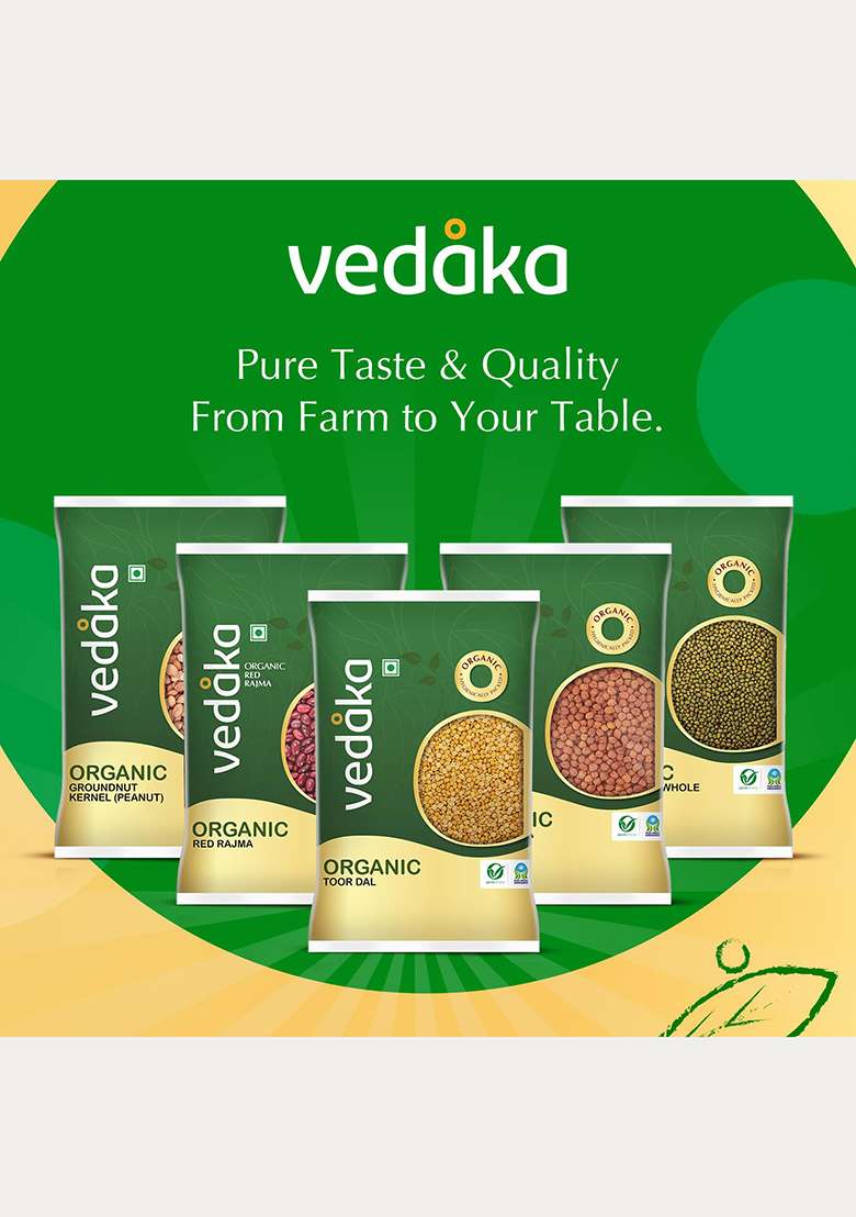 Vedaka Organic Toor Dal 500G | Arhar Dal | Naturally Rich Source Of Protein | Cholesterol Free & No Added Additives - Indya