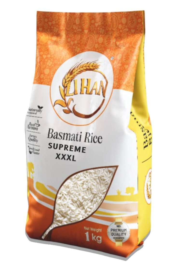 Lihan Supreme Xxxl Basmati Rice, 1Kg – Premium Aged Long Grain, Extra Long, Fluffy & Aromatic | Ideal For Biryani, Pulao & Daily Meals 1Kg (Pack Of 1) - Indya