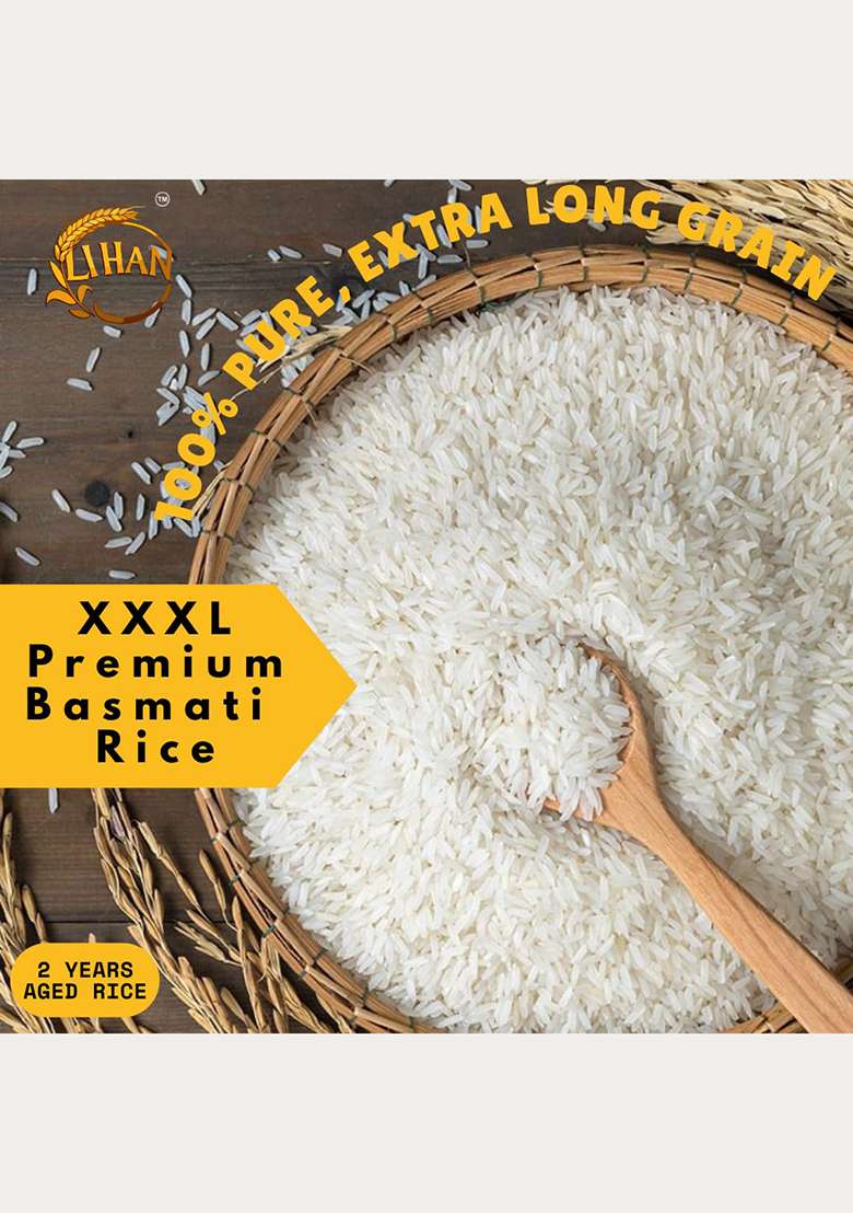 Lihan Supreme Xxxl Basmati Rice, 1Kg – Premium Aged Long Grain, Extra Long, Fluffy & Aromatic | Ideal For Biryani, Pulao & Daily Meals 1Kg (Pack Of 1) - Indya