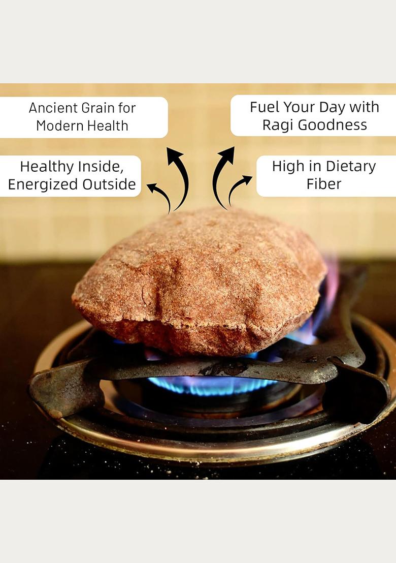 Golden Millets Ragi Atta 1Kg | Finger Millet Flour | 100% Whole Grain & Stone Ground | Natural, Gluten-Free Millet Aata | No Preservatives | Ideal For Rotis, Baking & Everyday Meals