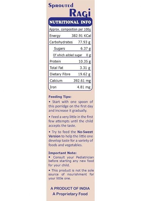 Tummy Friendly Foods Certified Organic Sprouted Ragi Powder For Baby | Maximum Possible Nutrition From Real Food | Available In Trial Baby Packs Too | Shelf Life 6 Month | 200G