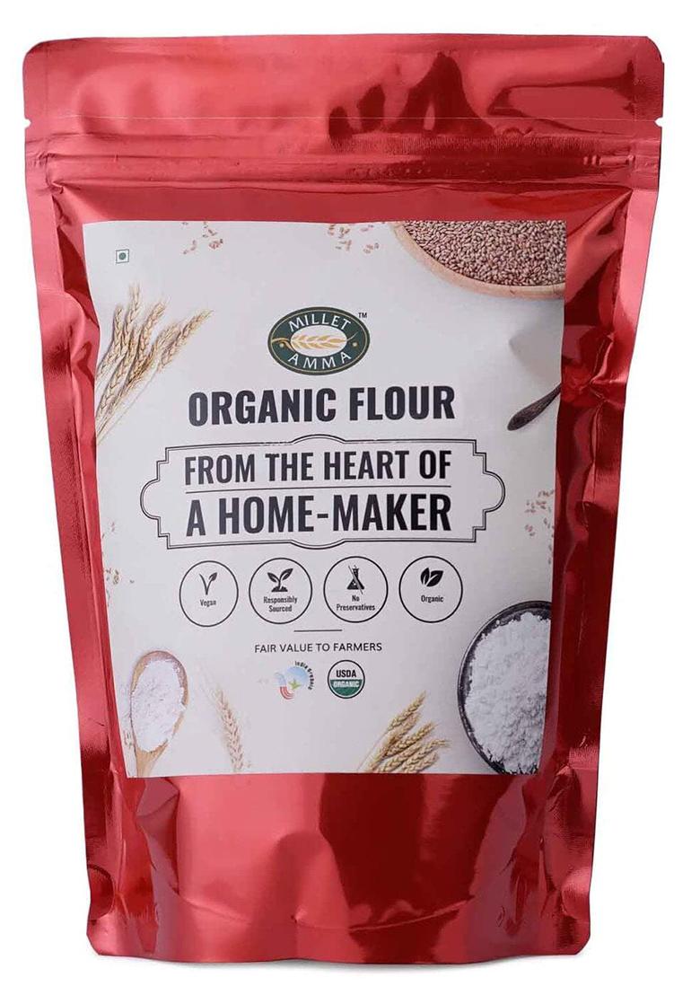 Millet Amma Organic Brown Rice Flour (Sona Masoori) | 2 Kg (500G X 4 Packs)