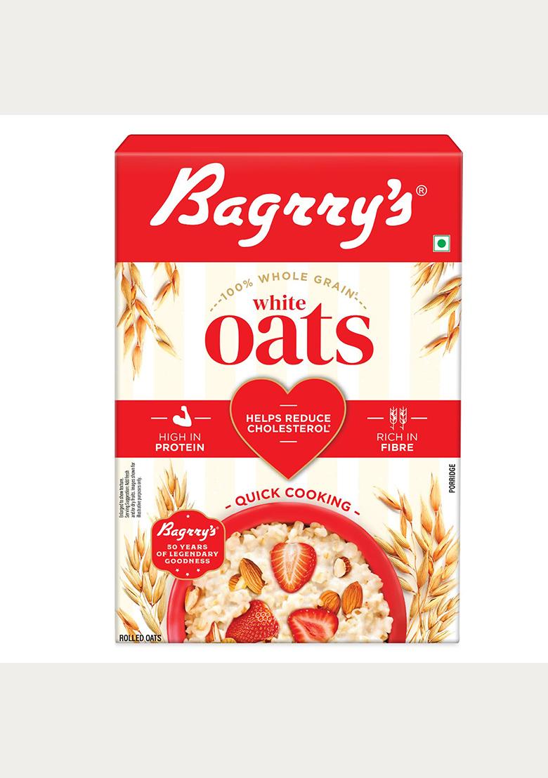 Bagrry'S White Oats 500Gm Box | Natural Whole Grain | High Soluble Fibre | Protein Goodness| Non Gmo | Breakfast Cereal | Instant Oats