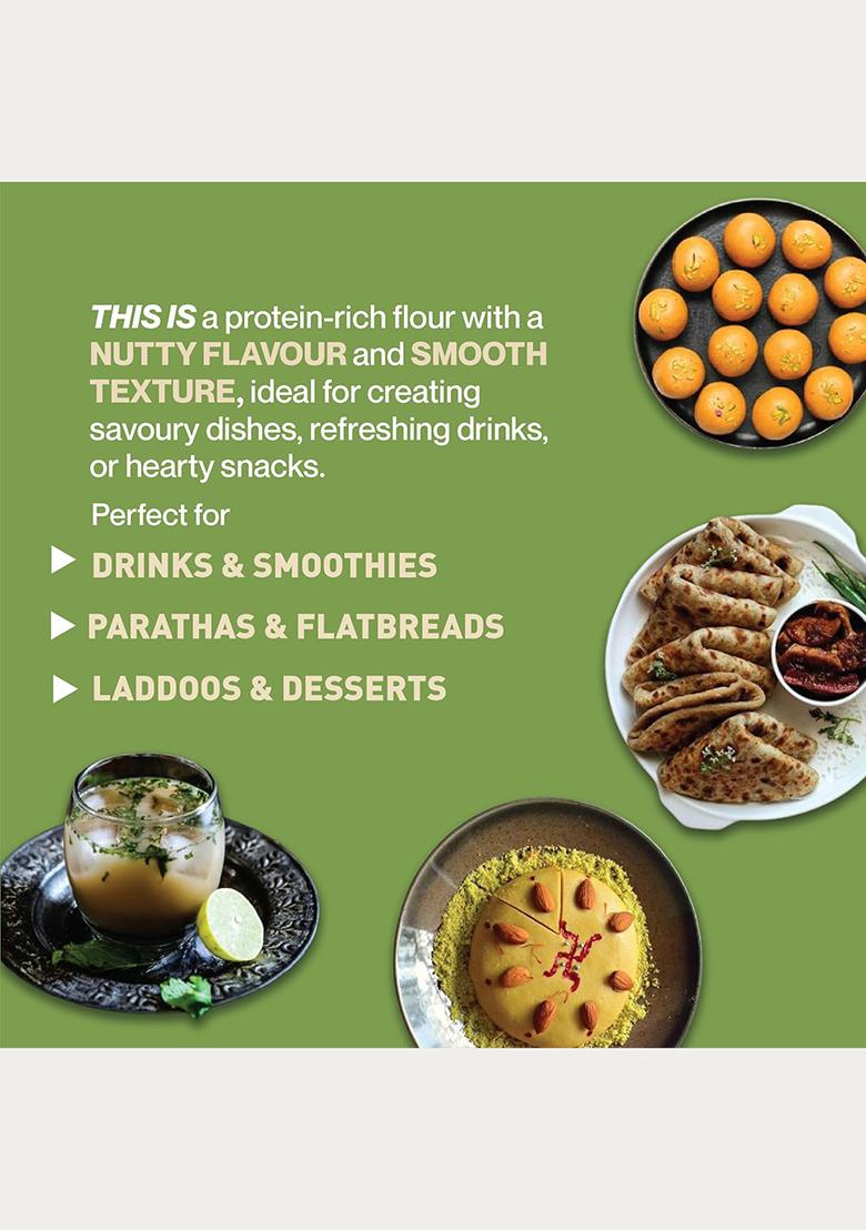 Zama Organics Chana Sattu 500G | Roasted Gram Flour | Chana Sattu Powder | Pure Natural Sattu Powder