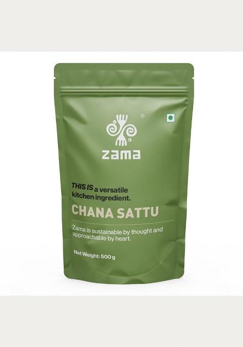 Zama Organics Chana Sattu 500G | Roasted Gram Flour | Chana Sattu Powder | Pure Natural Sattu Powder