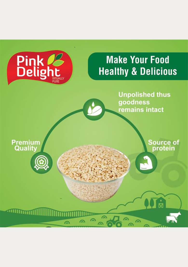 Pink Delight Premium White Urad Daal | Washed | 100% Dry And Unpolished | Split | Urad Mogar | Gluten Free | 500 Gm Pack - Indya