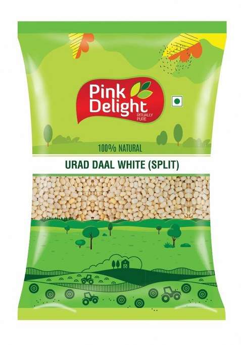 Pink Delight Premium White Urad Daal | Washed | 100% Dry And Unpolished | Split | Urad Mogar | Gluten Free | 500 Gm Pack