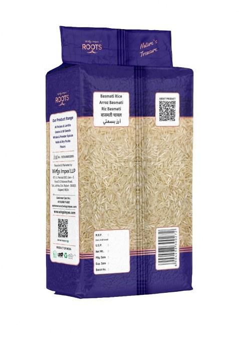 Roots Platinum Basmati Rice 1 Kg | Long Grain Aromatic | Premium Export Quality | Vacuum Packed | Aged Rice | Pesticides Free | Preservatives Free | 100% Pure & Natural