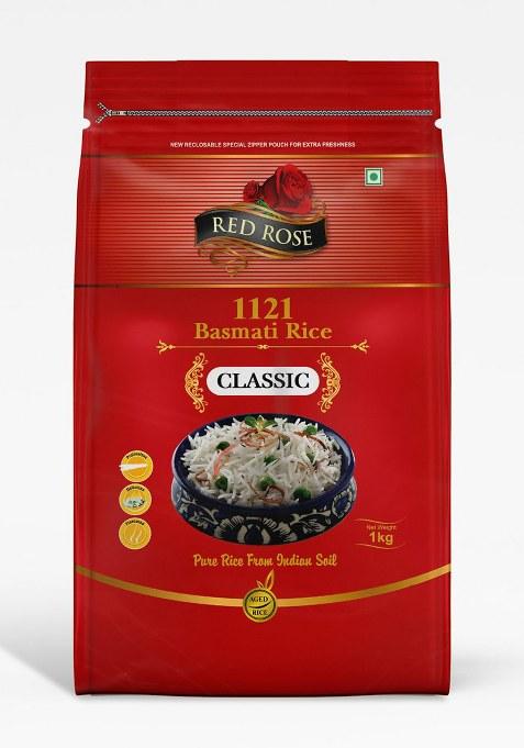 Red Rose Classic Basmati Rice 1Kg, Perfectly Aged, Rich Aroma, Best Indian Basmati Rice