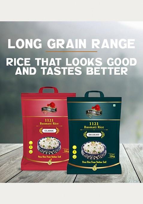 Red Rose Classic Basmati Rice 1Kg, Perfectly Aged, Rich Aroma, Best Indian Basmati Rice