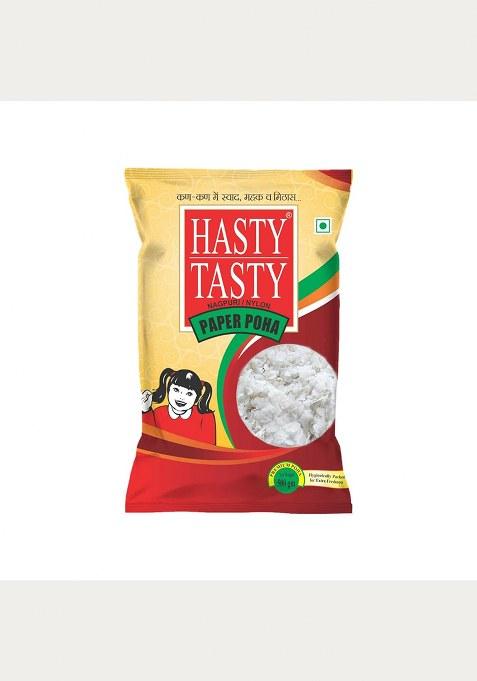 Hasty Tasty Paper Poha Flattened Rice 500 G, Thin, Patla Used For Making Namkeen