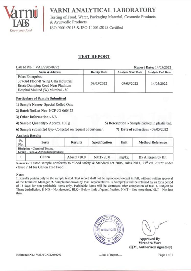 Greenhabit Gluten Free Rolled Oats 5 Kg 100% Wholegrain | Gluten Free Oats | High Fibre Breakfast Essentials|Old Fashioned Rolled Oats