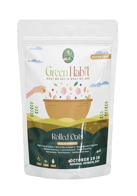 Greenhabit Gluten Free Rolled Oats 5 Kg 100% Wholegrain | Gluten Free Oats | High Fibre Breakfast Essentials|Old Fashioned Rolled Oats