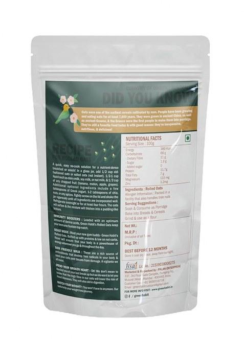 Greenhabit Gluten Free Rolled Oats 5 Kg 100% Wholegrain | Gluten Free Oats | High Fibre Breakfast Essentials|Old Fashioned Rolled Oats