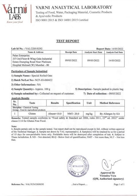 Greenhabit Gluten Free Rolled Oats 5 Kg 100% Wholegrain | Gluten Free Oats | High Fibre Breakfast Essentials|Old Fashioned Rolled Oats