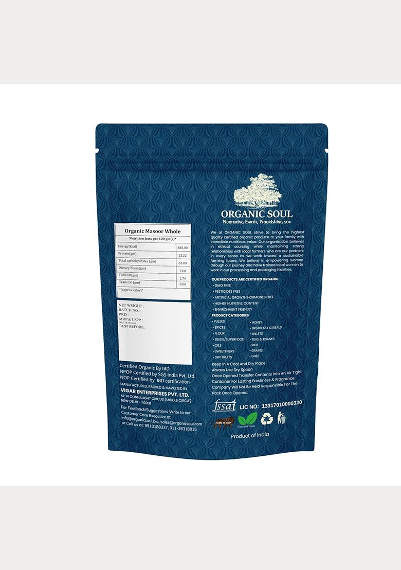 Organic Soul Red Masoor Dal 900 Gm | Organic Dals And Pulses