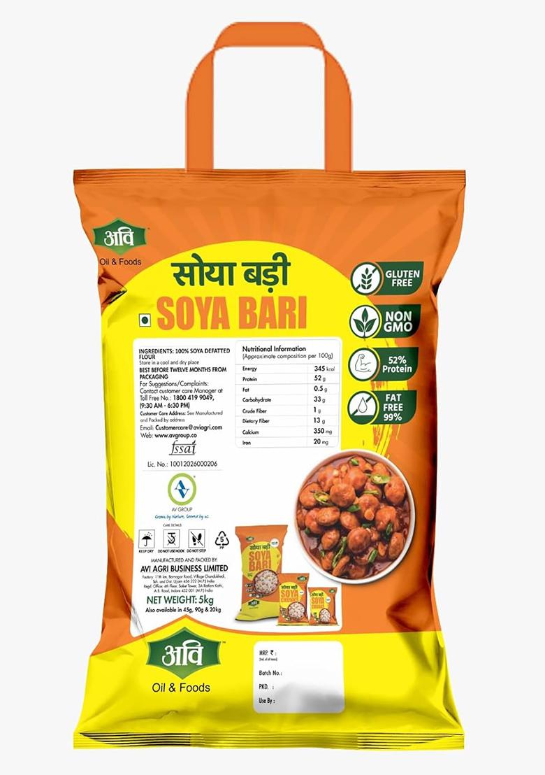 Avi Oils & Foods Protein Soya Chunks | 100% Veg Plant-Based Protein | Absorbs More Masala | Healthy Meat Substitute | Rich In Fiber & Nutrients | Ideal For Curry, Snacks & Salads (5Kg)