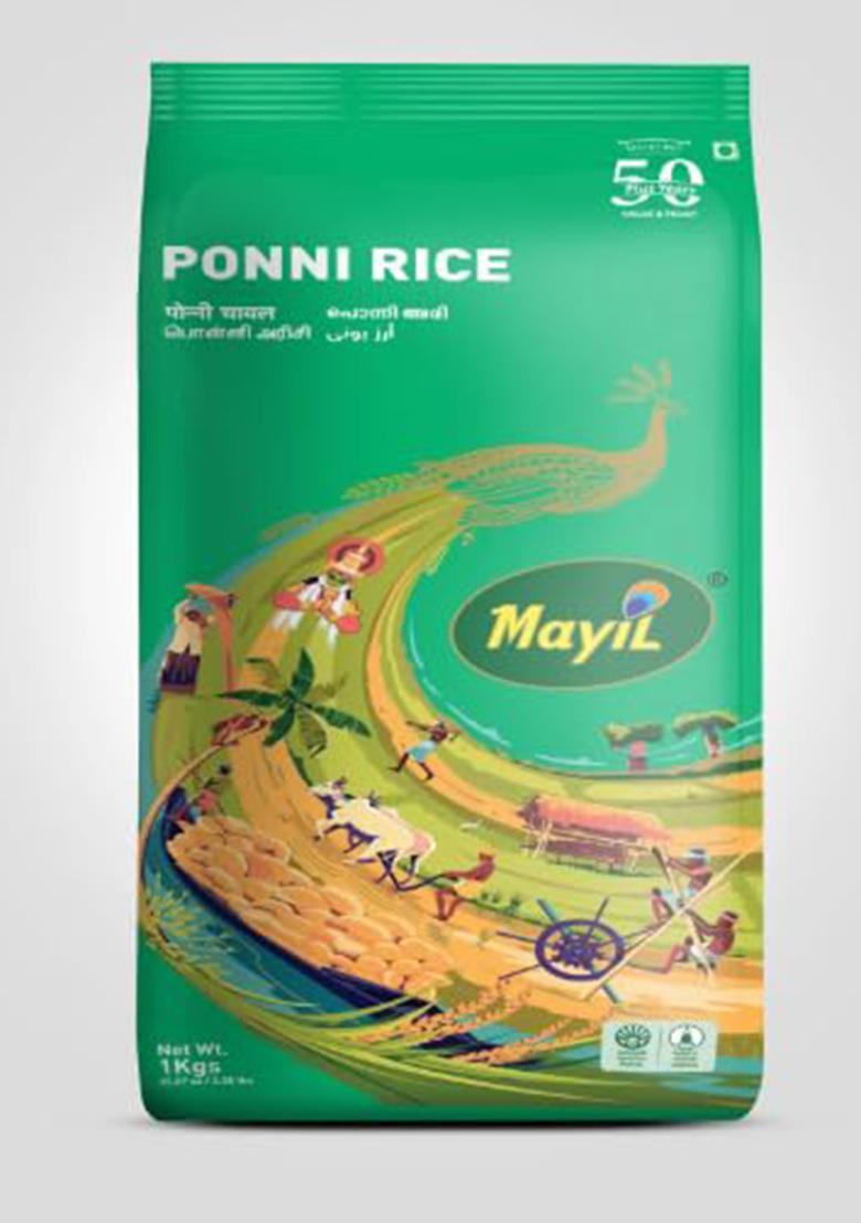 Mayil Ponni Rice 1 Kg | Everyday South Indian Cooking Rice