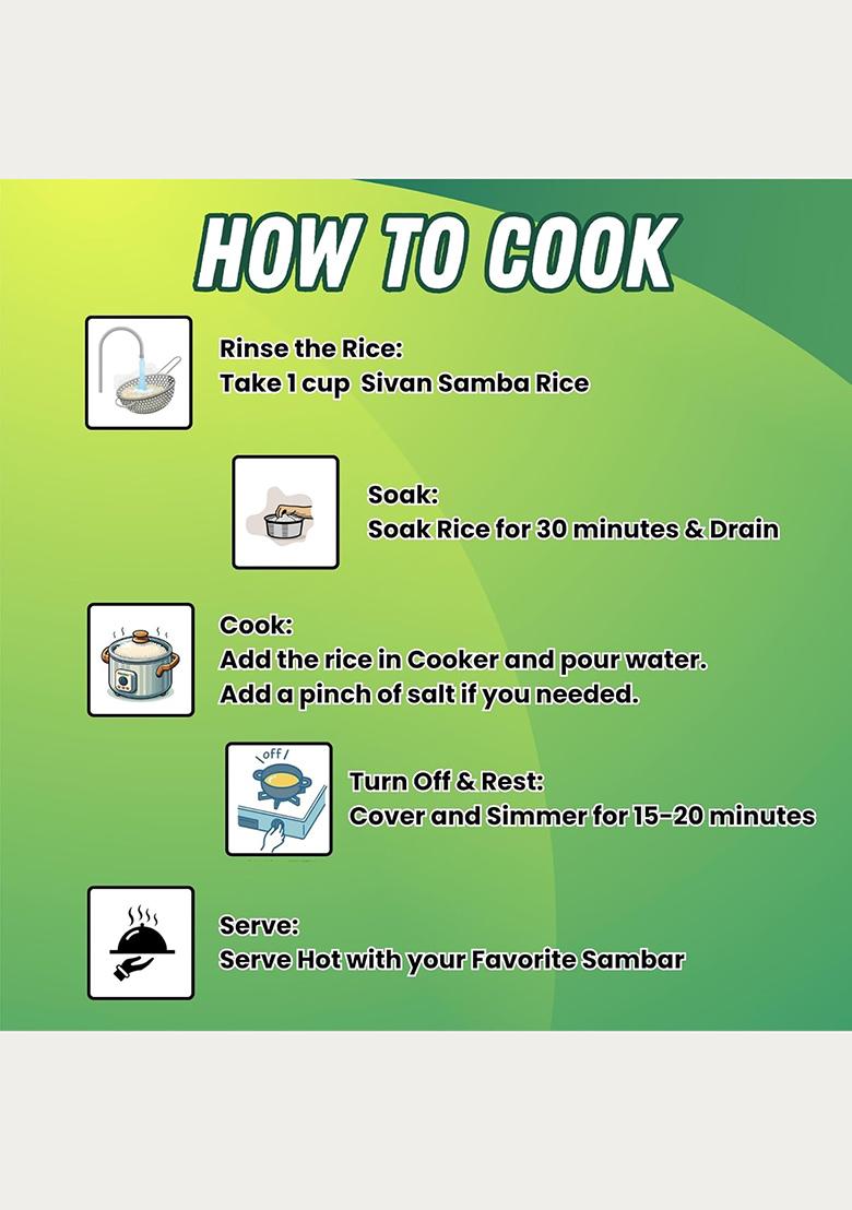 Vatsan Sivan Samba Rice 1Kg | Traditional South Indian Variety | Unpolished Medium-Grain Rice | Ideal For Biryani, Pongal & Daily Meals | Naturally Aromatic & Fiber-Rich | Pack Of 1