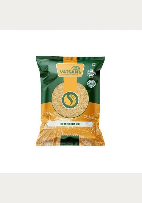 Vatsan Sivan Samba Rice 1Kg | Traditional South Indian Variety | Unpolished Medium-Grain Rice | Ideal For Biryani, Pongal & Daily Meals | Naturally Aromatic & Fiber-Rich | Pack Of 1
