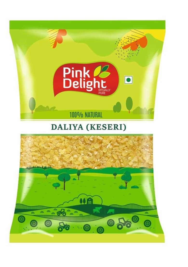 Pink Delight Roasted Organic Kesri Daliya (Broken Wheat) 1Kg - Indya