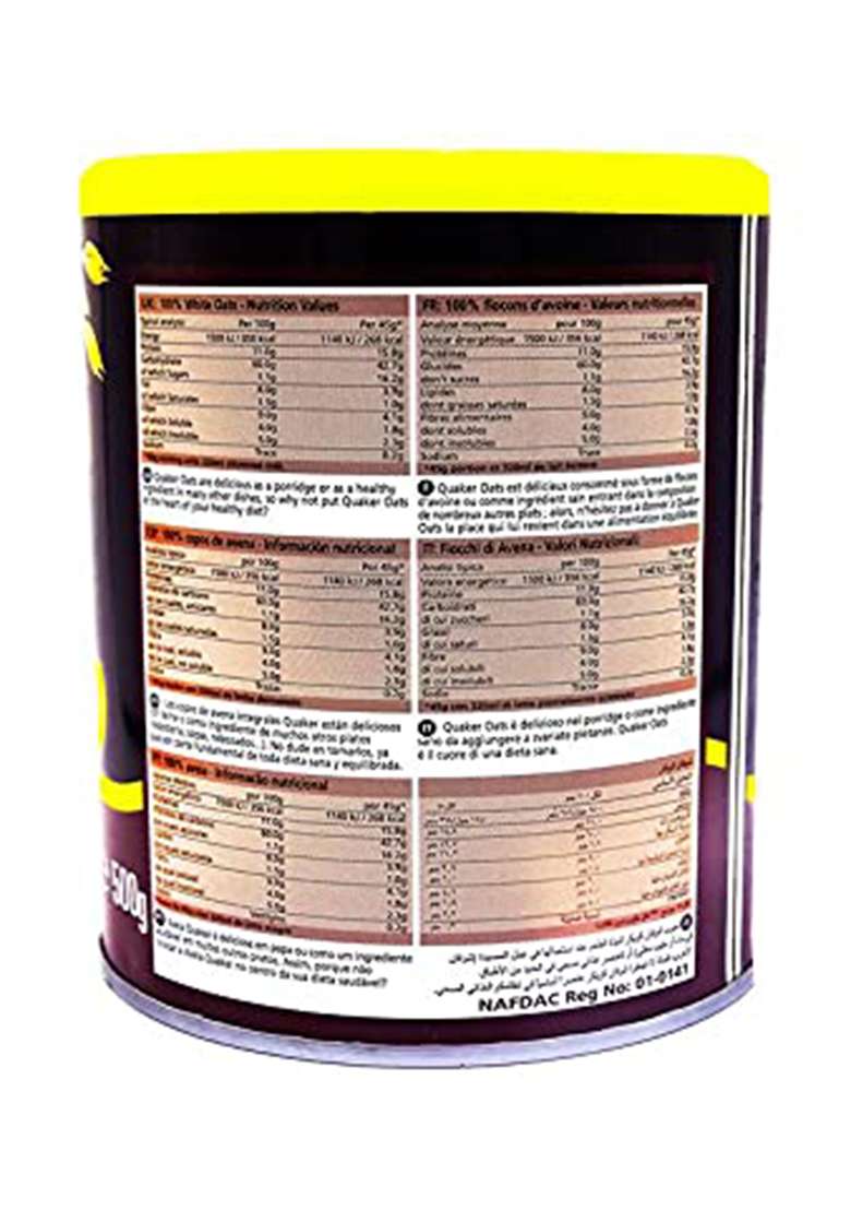 Quaker Quick Cooking White Oats Jar, 500 G - Indya