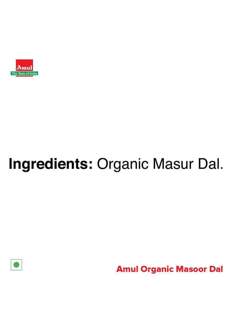 Amul Organic Masoor Dal, 1 Kg - Indya