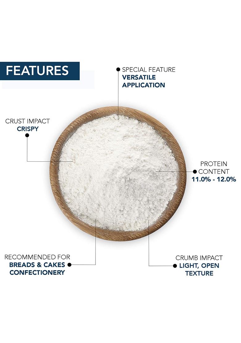 Josef Marc All Purpose Flour,4 Lbs(1.8Kg)-Unbleached&High Protein Flour,Type 0 Italian Flour,Bread Flour.(Pack Of 2)