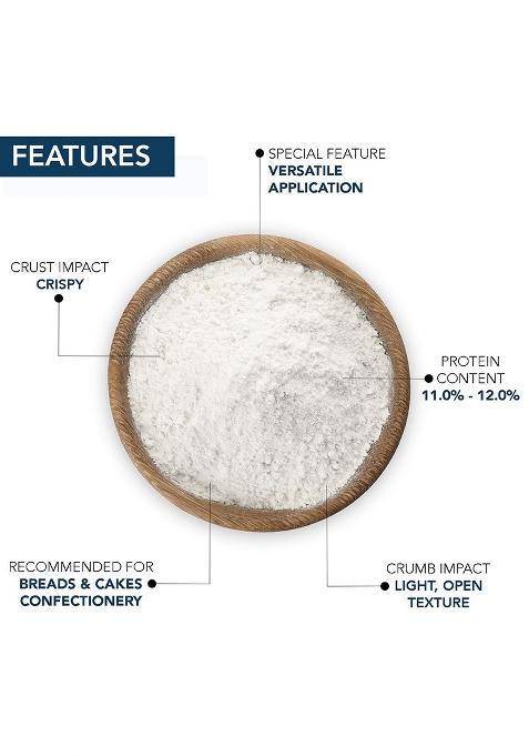 Josef Marc All Purpose Flour,4 Lbs(1.8Kg)-Unbleached&High Protein Flour,Type 0 Italian Flour,Bread Flour.(Pack Of 2)