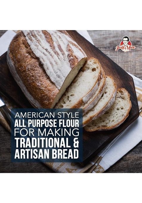 Josef Marc All Purpose Flour,4 Lbs(1.8Kg)-Unbleached&High Protein Flour,Type 0 Italian Flour,Bread Flour.(Pack Of 2)