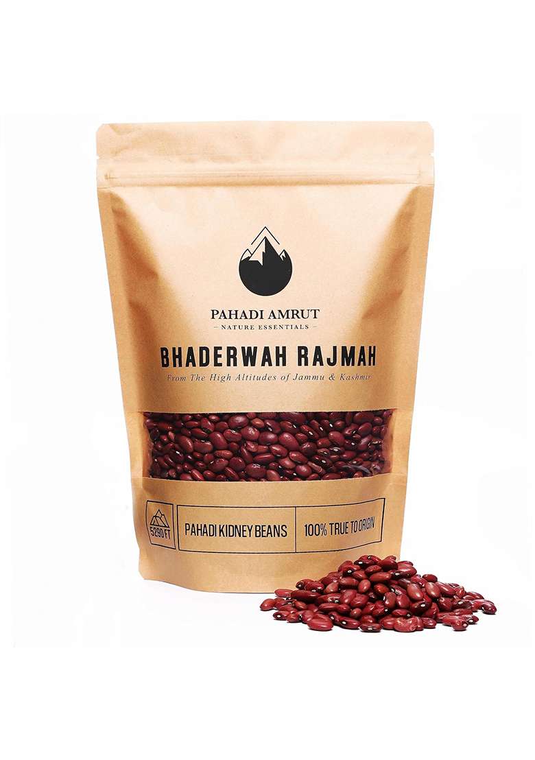 Pahadi Amrut Bhaderwah Rajmah 900 Gms | Authentic Red Kidney Beans | Grown At 5290 Ft | Natural & Ecofriendly Packaging | Limited Produce - Indya