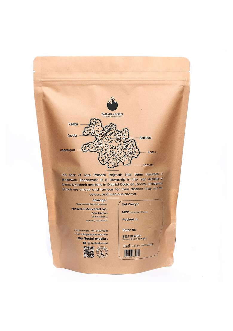 Pahadi Amrut Bhaderwah Rajmah 900 Gms | Authentic Red Kidney Beans | Grown At 5290 Ft | Natural & Ecofriendly Packaging | Limited Produce - Indya