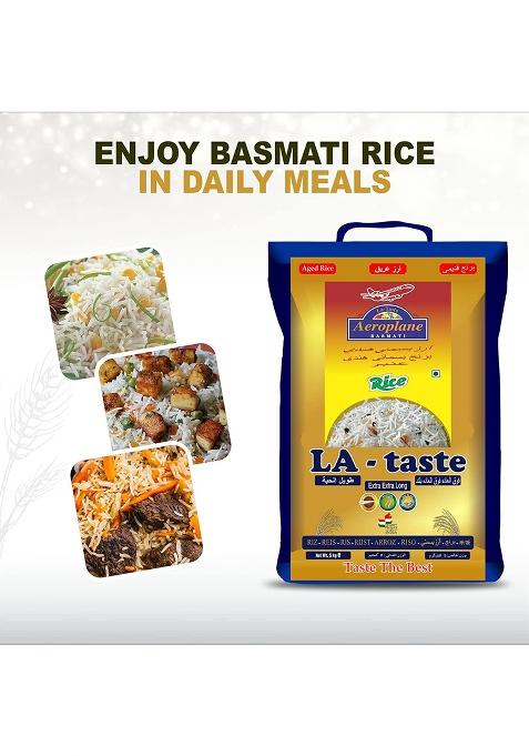 Aeroplane Premium La-Taste Biryani Basmati Rice | Perfectly Aged & Non-Sticky Basmati Rice With Rich Aromatic Rice | 5 Kg