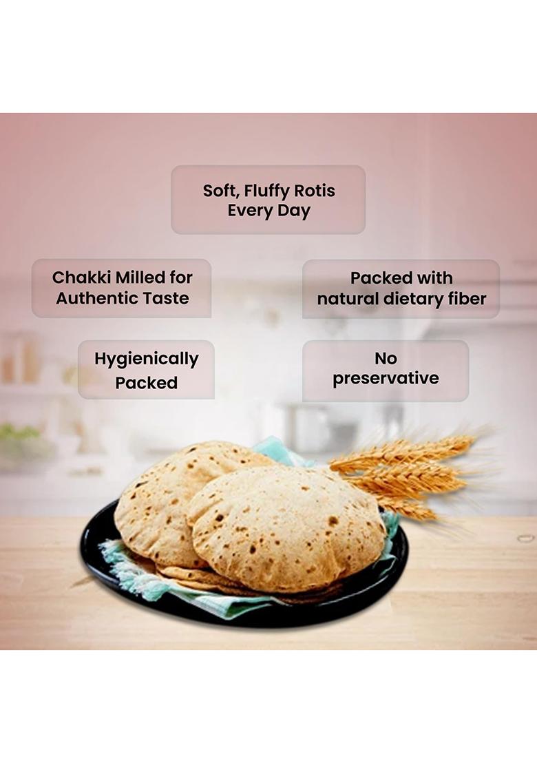 Rjm Gold Chakki Fresh Atta | Whole Wheat Flour For Soft & Nutritious Rotis | High Fiber & Protein | No Preservatives | Hygienic Packaging | 5 Kg